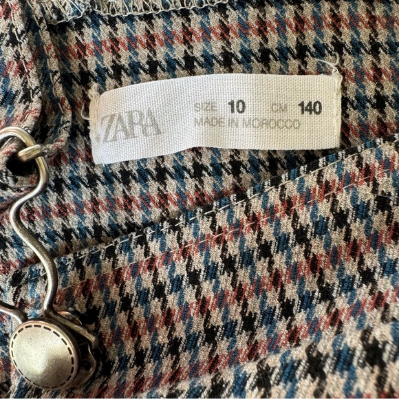 Zara Gray Houndstooth Overall Girls Size 10 140cm - Picture 4 of 6
